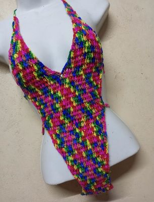 Multi colour crochet 2pc swimwear