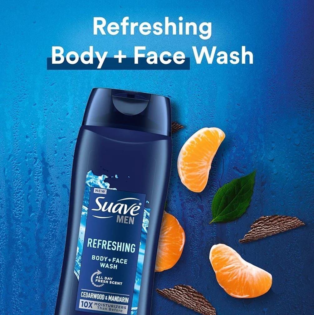 Suave Men Moisturizing Body &amp; Face Wash