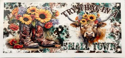 UV DTF Country Theme Glass Tumbler Wraps