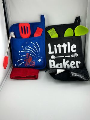 Children’s Cooking Utensils with Pot Holder And Towel