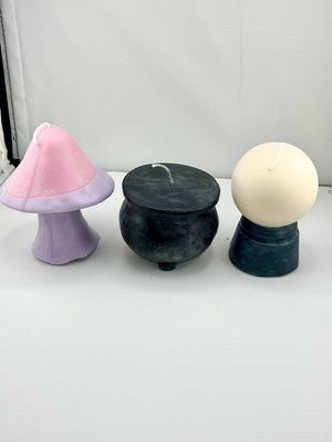 Two Tone Mushroom,Caldron,Crystal Ball Candles