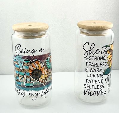 Inspirational Glass Tumbler 16oz
