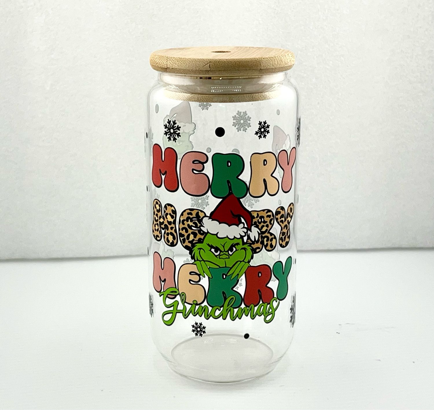 Grinch Glass Tumbler 16oz