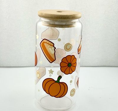 Pumpkin Glass Tumbler