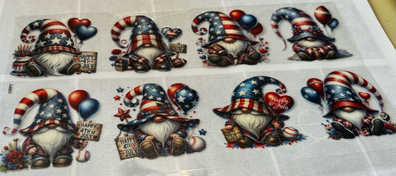 Flag Gnomes UV DTF for Mugs and Glasses