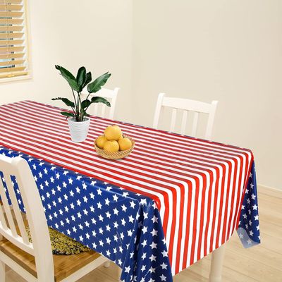 4th of July Decorations - Memorial Day Decorations - Patriotic American Flag Plastic Tablecloth