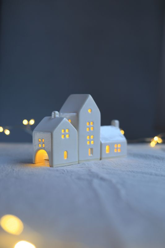 3 Ceramic Houses set #12