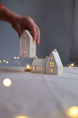 3 Ceramic Houses set #10