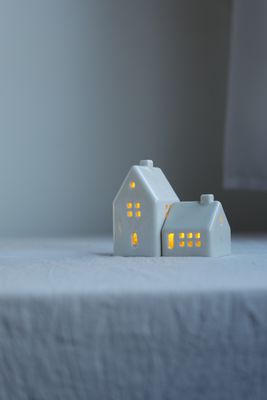 2 Ceramic Luminary Houses set #01
