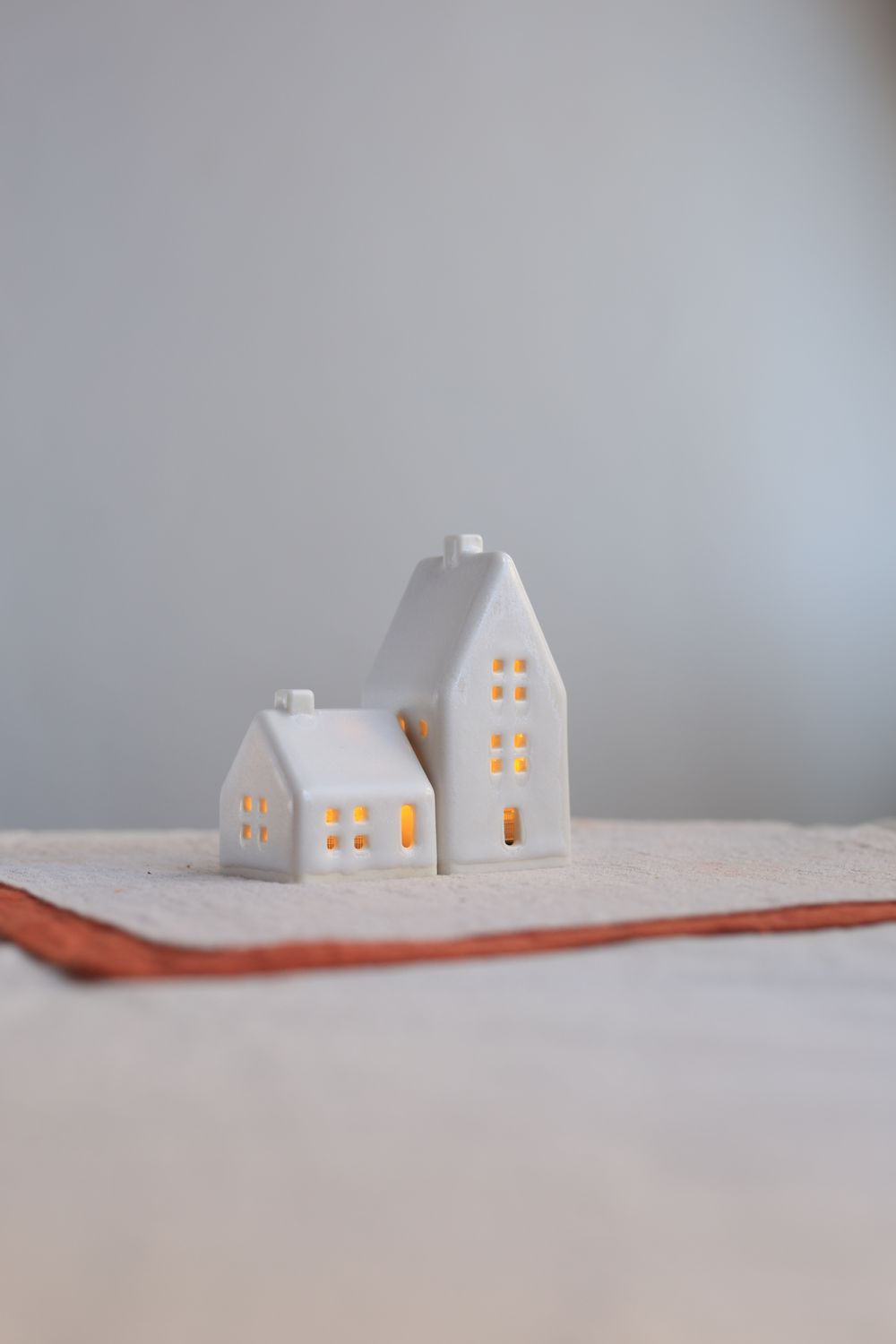 2 Ceramic Luminary Houses set #01