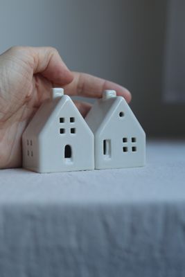 2 Ceramic Luminary Houses set #02