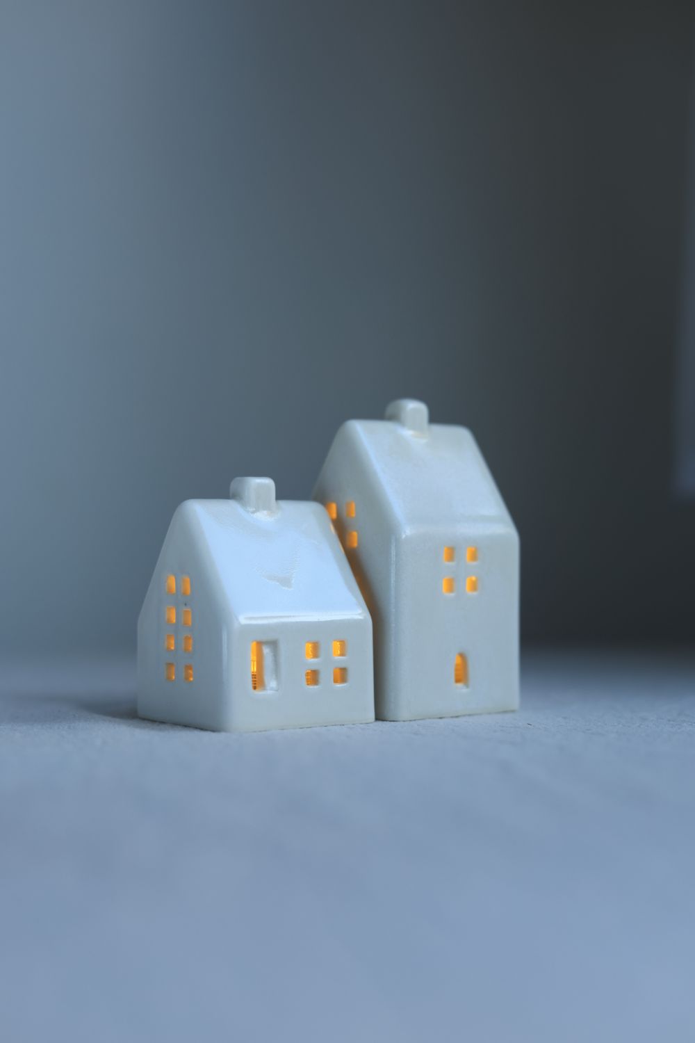 2 Ceramic Luminary Houses set #03
