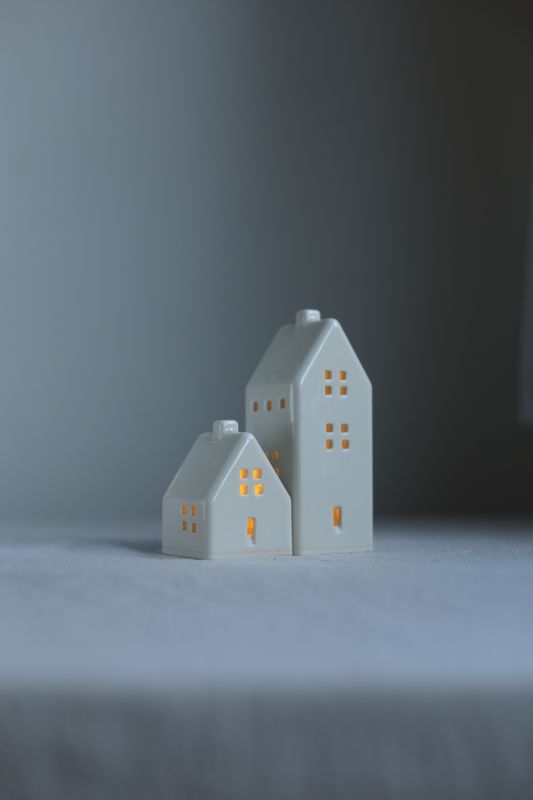 2 Ceramic Luminary Houses set #04