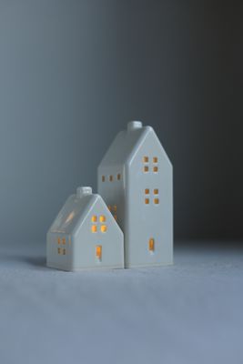 2 Ceramic Luminary Houses set #04