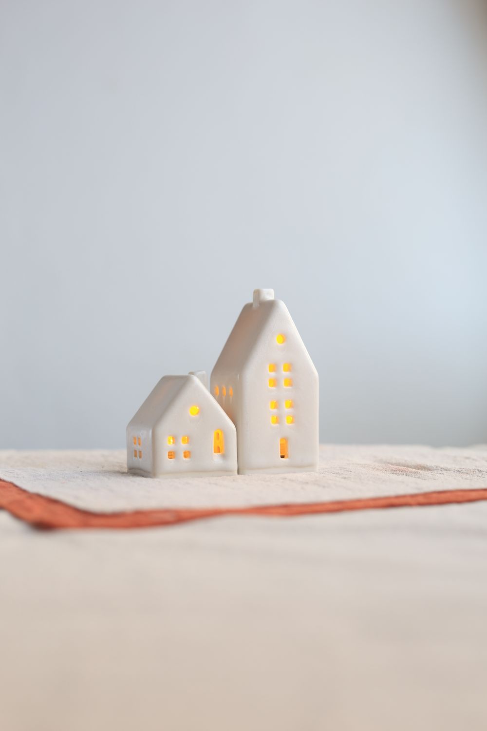 2 Ceramic Luminary Houses set #04