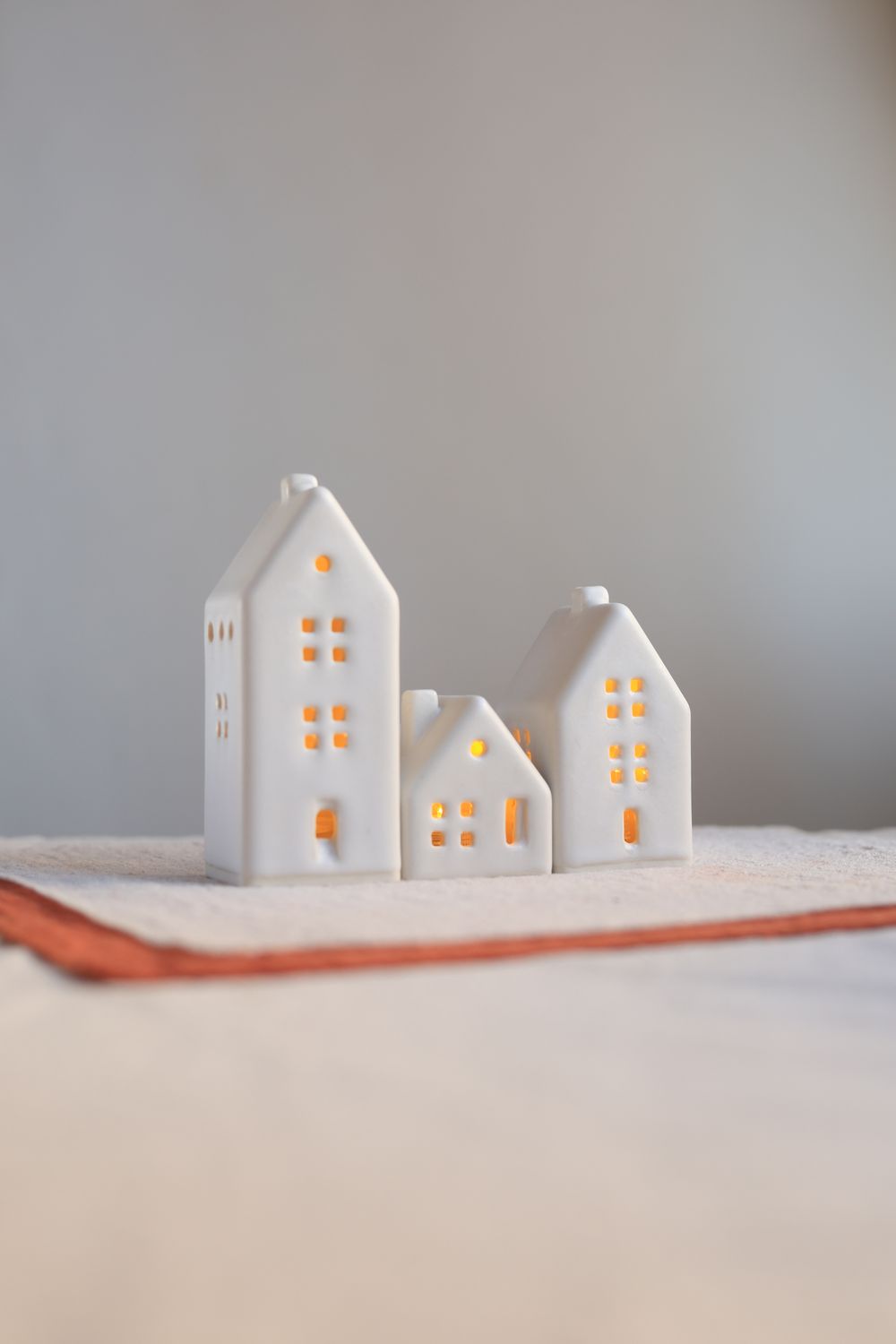 3 Ceramic Luminary Houses set #11