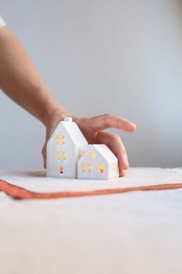 2 Ceramic Luminary Houses set #03