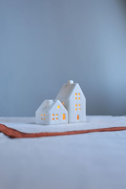 2 Ceramic Luminary Houses set #03
