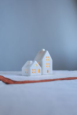 2 Ceramic Luminary Houses set #03