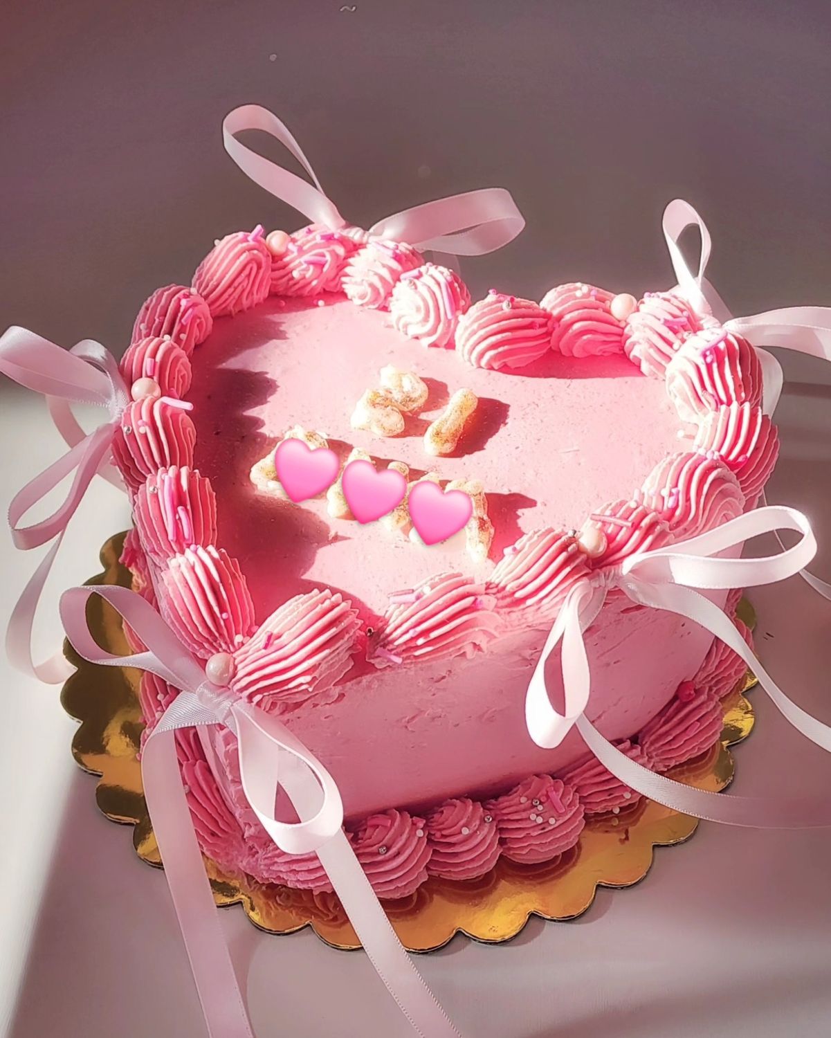 Strawberry Vanilla Heart Cake