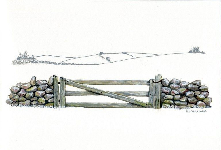 Stone walls and gate