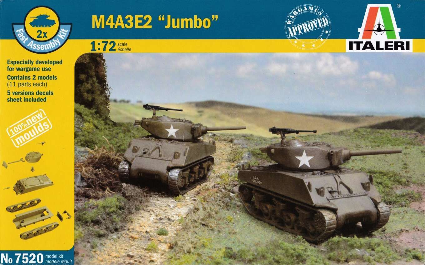 US M4A3E2 Jumbo Sherman tanks 2x WW2