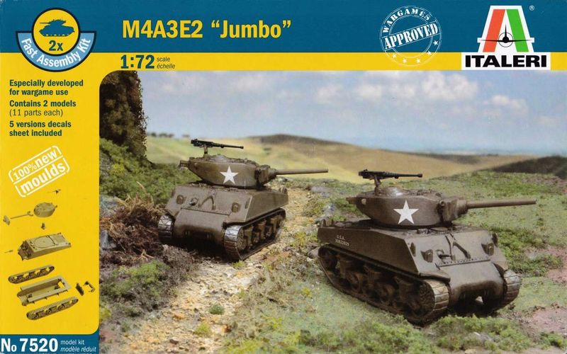 US M4A3E2 Jumbo Sherman tanks 2x WW2