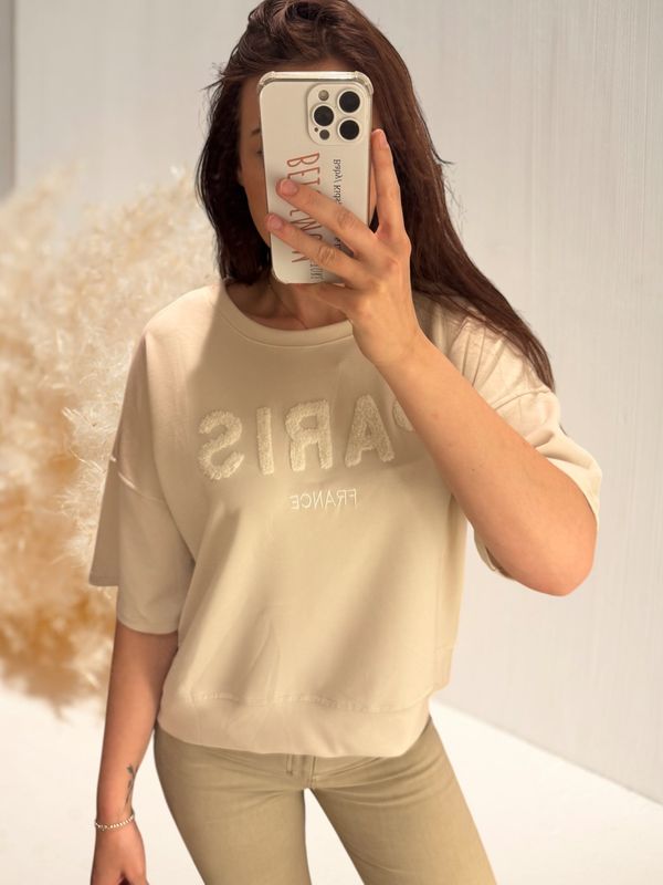 Paris T Shirt Beige - One Size (34-42)