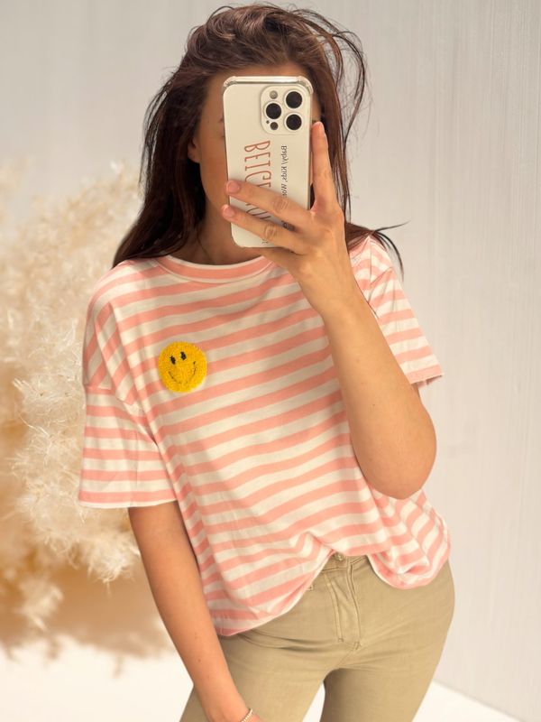 Smiley Shirt gestreift - One Size (34-42)