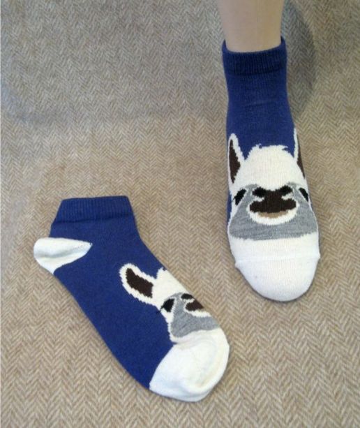 Alpaca Face Ankle Socks