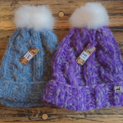 Marshmallow Trenza Alpaca Hat