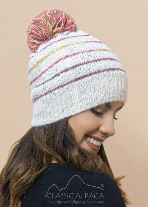 Brushed Striped Alpaca Hat