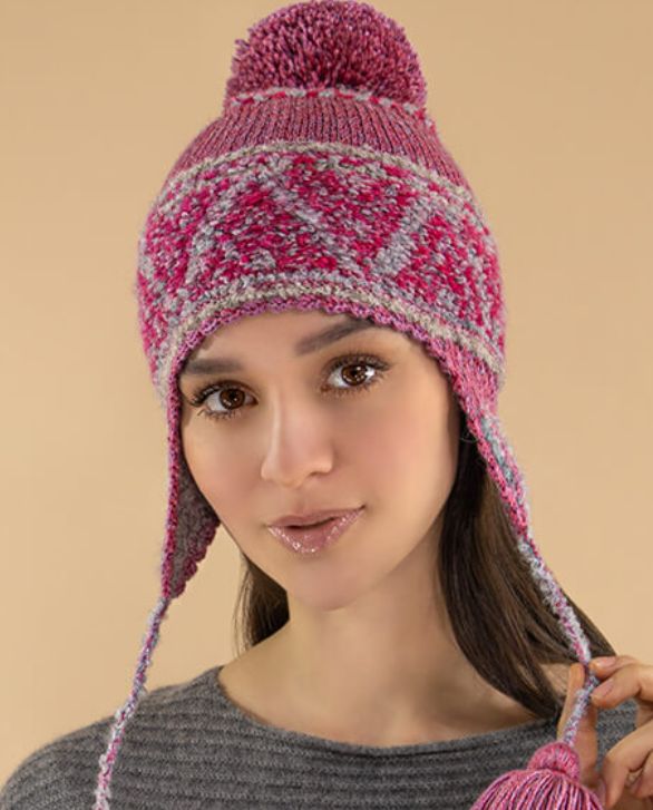 Shipibo Alpaca Boucle Hat with Ear Flaps