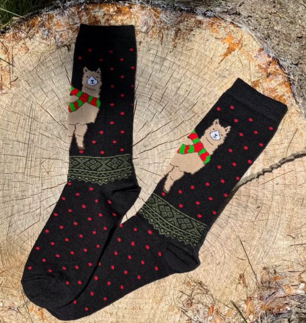 Christmas Alpaca with Scarf Sock
