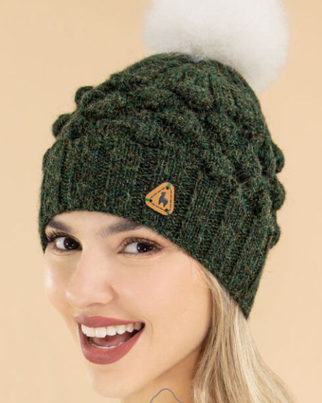 Priscilla Alpaca Fur Pompom Hat