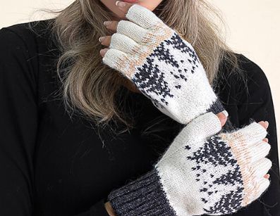 Scandinavian Winter Reversible Half-Finger Gloves