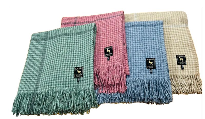 Cross Plaid Alpaca Throw Blanket