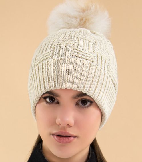 Brittany Fur Pompom Alpaca Hat