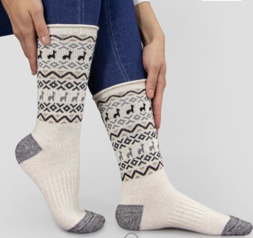 Premium Alpaca Print Crew Sock