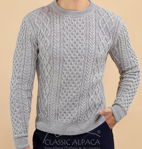 Men's Alpaca Crewneck Pullover Sweater