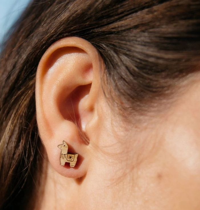 Alpaca Bamboo Earrings
