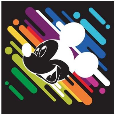 Mickey Mouse (streaky) Canvas - 40 x 40cm