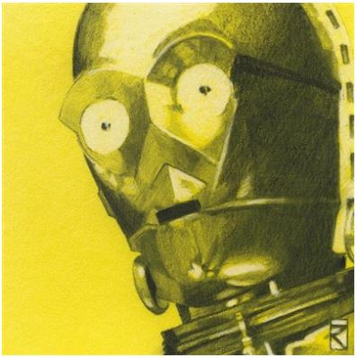 Star Wars Canvas (C3PO Sketch) - 30 x 30cm