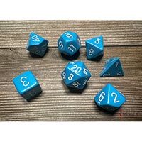 Chessex - Opaque Polyhedral 7 Dice Set - Light Blue w/White