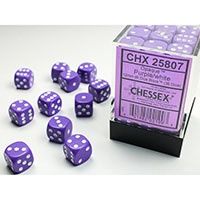 Chessex - Opaque 12mm D6 Dice Block - Purple w/White