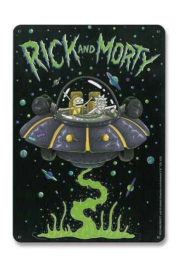 Rick &amp; Morty Tin Sign Spaceship