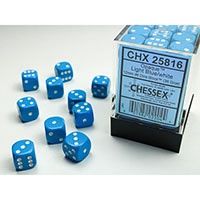 Chessex - Opaque 12mm D6 Dice Block - Light Blue w/White