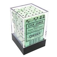 Chessex - Opaque Pastel 12mm D6 Dice Block - Green/Black
