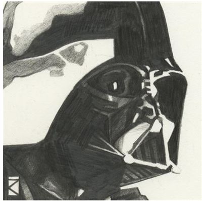 Star Wars (Darth Vader Sketch) Canvas 30 x 30