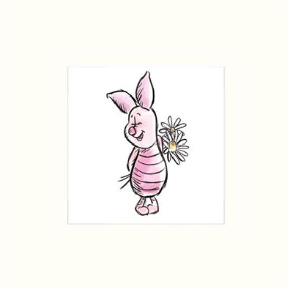 Winnie the Pooh (Piglet Feeling a Little Shy) Print 30 x 30